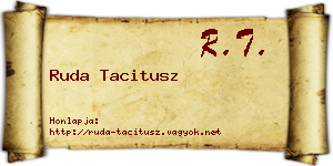 Ruda Tacitusz névjegykártya